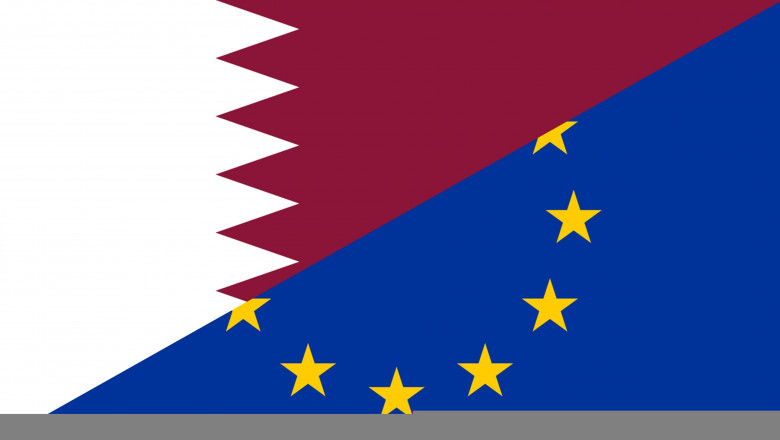 Qatar,And,European,Union,Qatargate,Flag