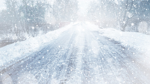 Countryside,Road,During,Snow,Storm