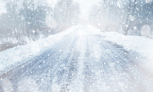 Countryside,Road,During,Snow,Storm