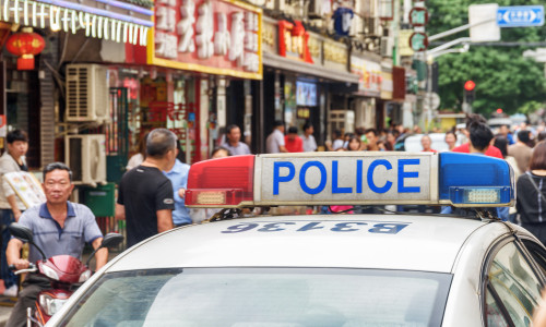 Shanghai,,China,-,October,3,,2017:,Closeup,View,Of,Police