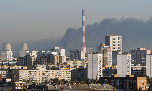 Russians launch missile attack on energy supply facility in Kyiv, Ukraine - 10 Oct 2022