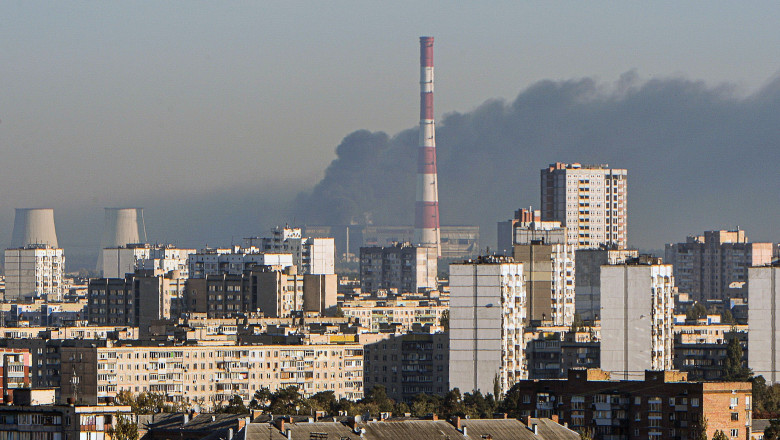 Russians launch missile attack on energy supply facility in Kyiv, Ukraine - 10 Oct 2022