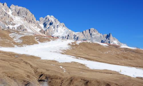 Ski,Slope,In,Dolomites,,Italy,,Europe.