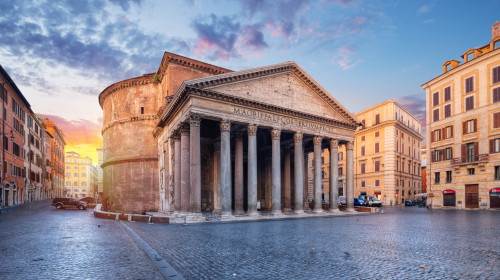 View,Of,Pantheon,In,The,Morning.,Rome.,Italy.