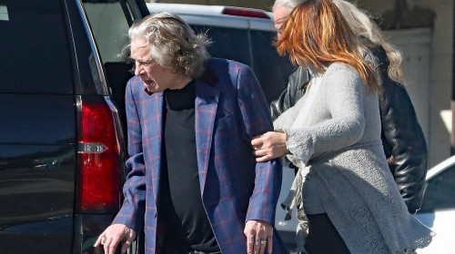 *EXCLUSIVE* Ozzy Osbourne appears very frail and tired as he is seen leaving LA fitness center after shooting mega-bucks Super Bowl commercial