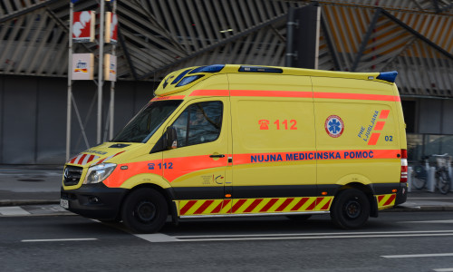 Ljubljana,,Slovenia,-,March,14,,2019:,Mercedes-benz,Sprinter,Slovenian,Ambulance