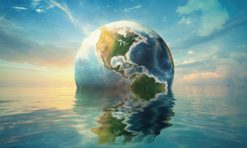 Planet,Earth,Is,Floating,Over,The,Ocean,...,Sea,Freight,