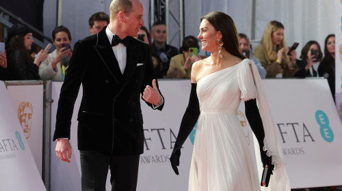 Prince William and Kate Middleton at the BAFTA Film Awards in London.