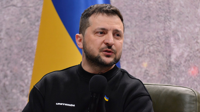 Zelensky Holds Press Conference On First Anniversary Of Russia's Full-Scale Invasion in Kyiv - 24 Feb 2023
