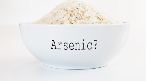 Inorganic,Arsenic,In,Rice,-,White,Bowl,On,White,Background