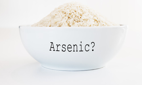 Inorganic,Arsenic,In,Rice,-,White,Bowl,On,White,Background