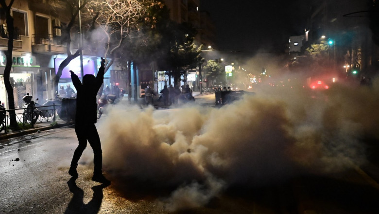 Proteste la Salonic după accidentul feroviar din Grecia/ Profimedia