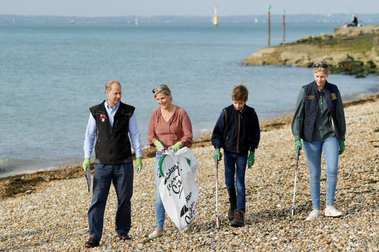 The Earl And Countess Of Wessex Take Part In A Great British Beach Clean