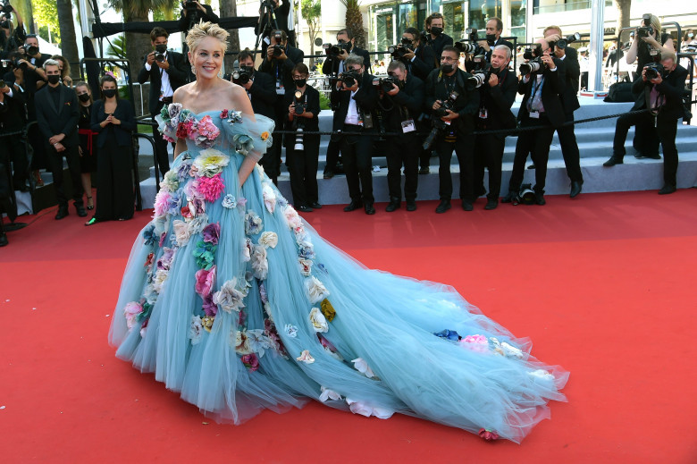 Sharon Stone walk the "A Felesegam Tortenete/The Story Of My Wife" Red Carpet - The 74th Annual Cannes Film Festival