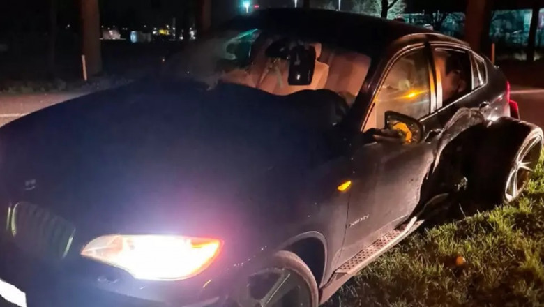 Un român care a fugit de poliție, după ce a făcut accident cu o mașină furată din Belgia/ Instagram