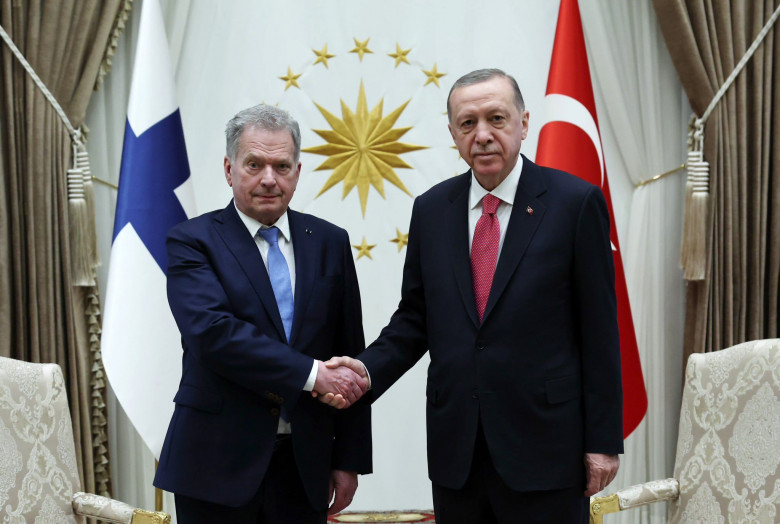 Turkish President Recep Tayyip Erdogan receives his Finnish counterpart, Sauli Niinisto, in Ankara, Ankara, Turkey - 17 Mar 2023