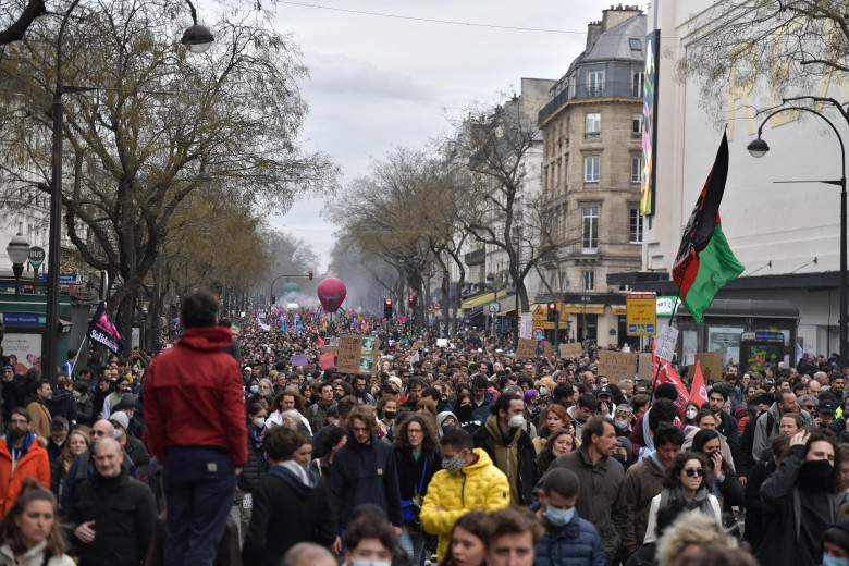 Protest against French government's decision to raise the legal retirement age in Paris