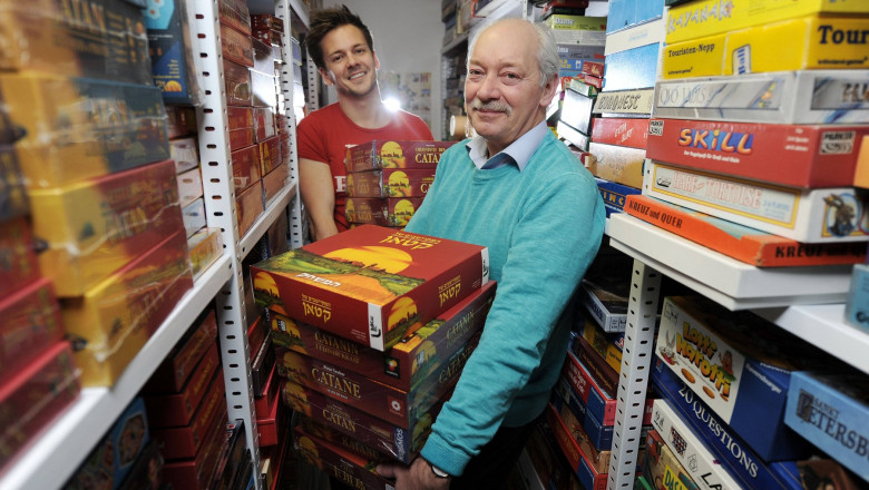 Hessens Spieletüftler! : Die Siedler von Catan -Erfinder Klaus Teuber und sein Sohn Benjamin. 16.12.2013 Rossdorf x1x H