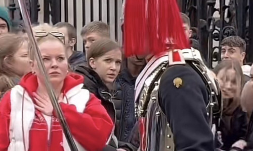 Un soldat din Garda Regală britanică a țipat la o turistă/ Captură video TikTok