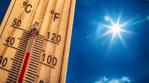 Thermometer,Displaying,High,40,Degree,Hot,Temperatures,In,Sun,Summer