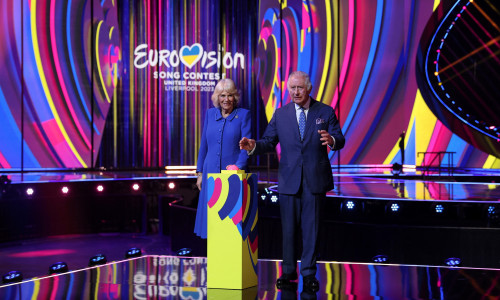 Britain's King Charles and Queen Camilla visit Eurovision song contest venue in Liverpool