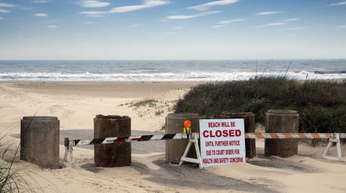 The,Beach,In,Texas,Is,Closed,Due,To,The,Spread