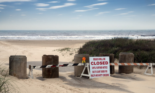 The,Beach,In,Texas,Is,Closed,Due,To,The,Spread