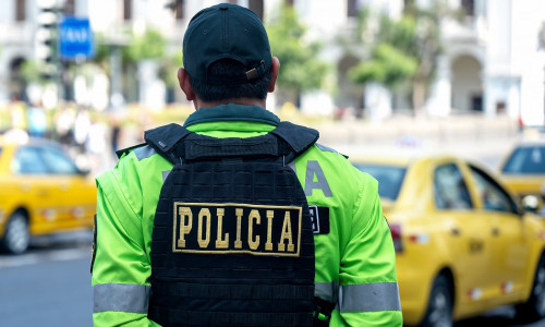 Lima,,Peru,-,February,17,2019:,Police,Men,Back,With