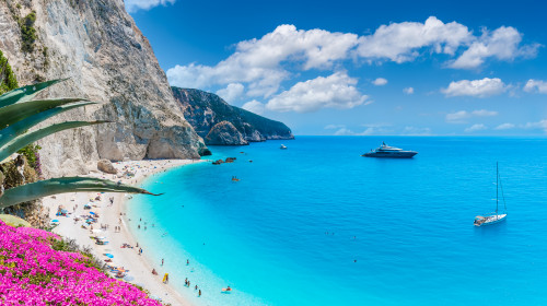 Landscape,With,Porto,Katsiki,Beach,On,The,Ionian,Sea,,Lefkada