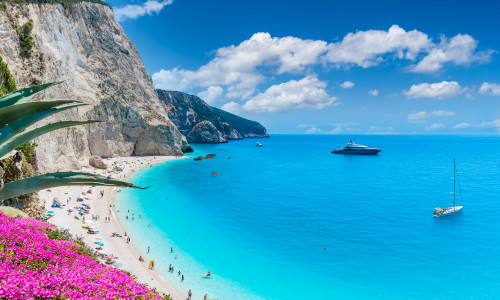 Landscape,With,Porto,Katsiki,Beach,On,The,Ionian,Sea,,Lefkada