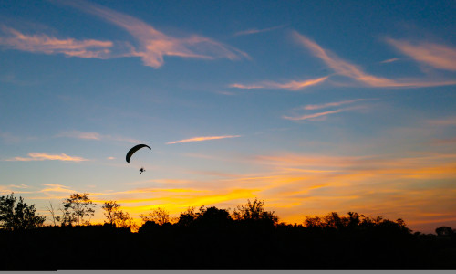 Sunset,On,The,Field,With,Skydive