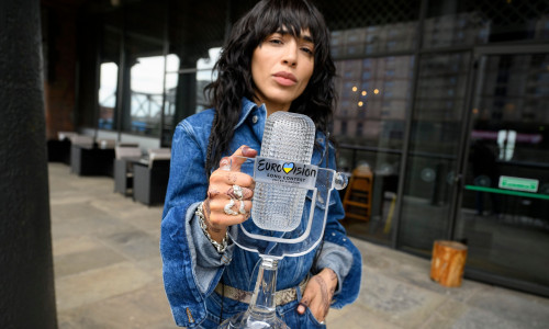 Eurovision Song Contest winner Loreen with the winner's trophy, Liverpool, UK - 14 May 2023