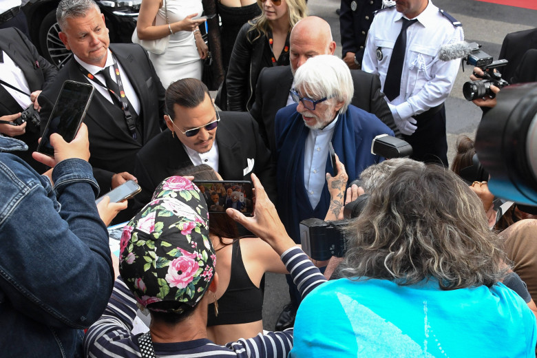 Johnny Depp, Pierre Richard - Jeanne du Barry premiere and opening ceremony, 76th Cannes Film Festival, France, Palais d
