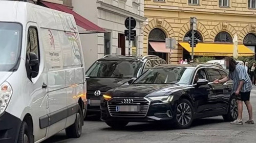 O femeie din Viena și-a ieșit din minți din cauza unui șofer român/ Captură video
