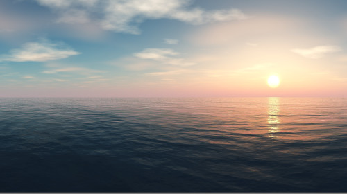 Panorama,Of,Sea,Sunset,,Ocean,Sunrise,,Seascape,,3d,Rendering