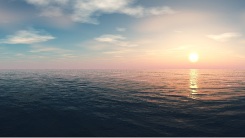Panorama,Of,Sea,Sunset,,Ocean,Sunrise,,Seascape,,3d,Rendering