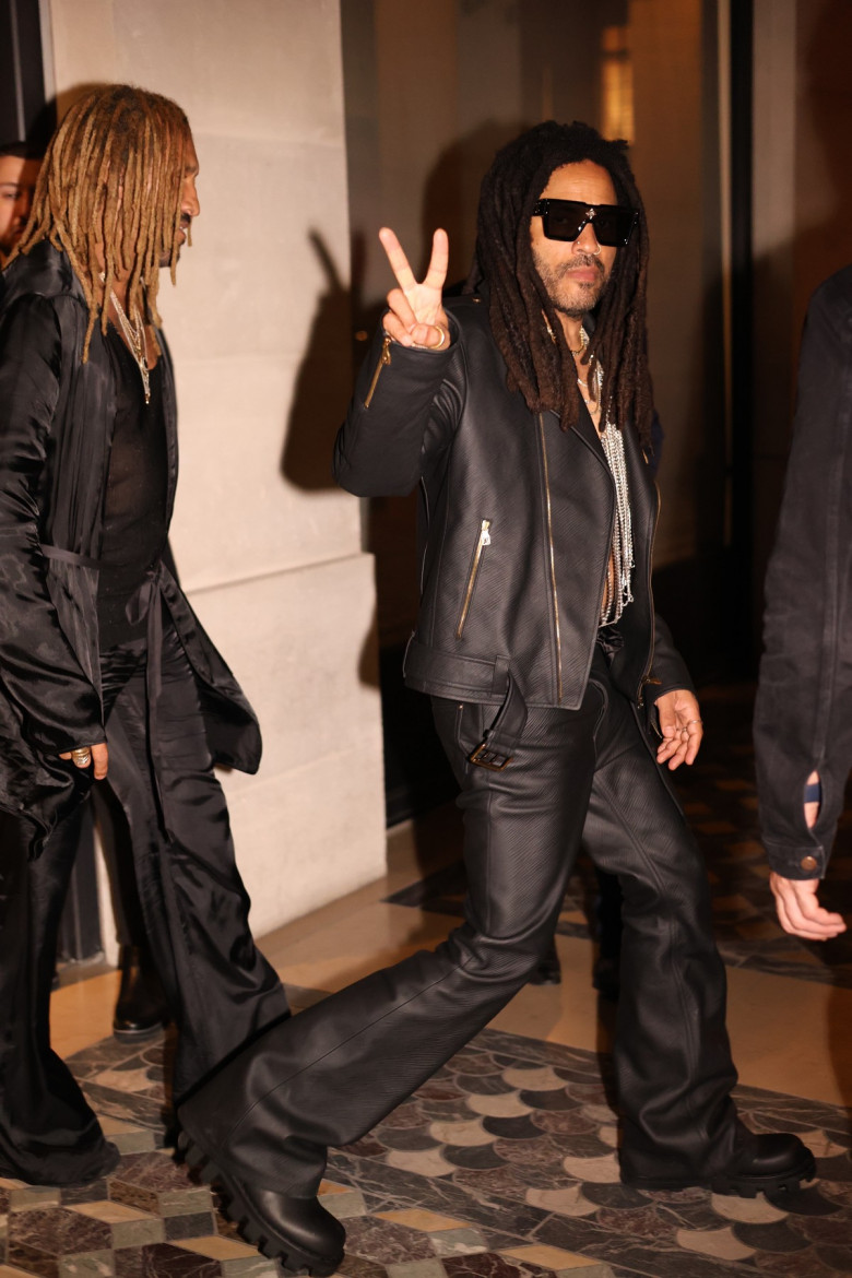 EXCLUSIVE: Lenny Kravitz Leaving The Louis Vuitton After Party At The Costes Restaurant In Paris