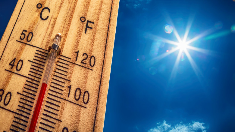 Thermometer,Displaying,High,40,Degree,Hot,Temperatures,In,Sun,Summer