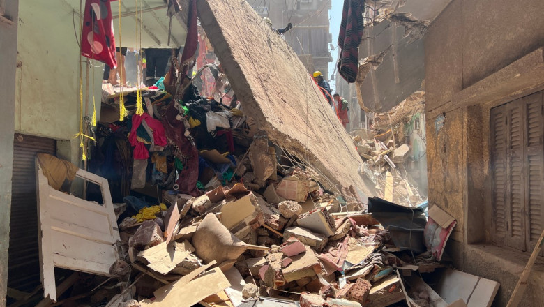 Clădire prăbușită în Cairo/ Profimedia