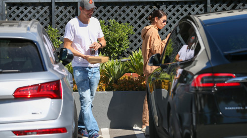 Milan Kunis And Ashton Kutcher Out In Los Angeles