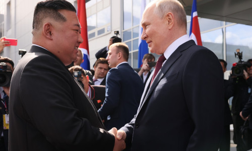 Kim Jong Un și Vladimir Putin
