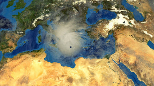 Medicane,Ianos,Mediterranean,Hurricane,Approaching,Greece.,Shot,From,Space.,Elements