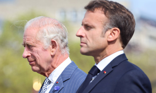 Image Licensed to Parsons Media. 20/09/2023. Paris, France. The King and Queen State visit to France-Day One. Their maje