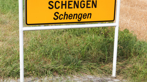 Schengen,City,Road,Sign,In,Luxembourg