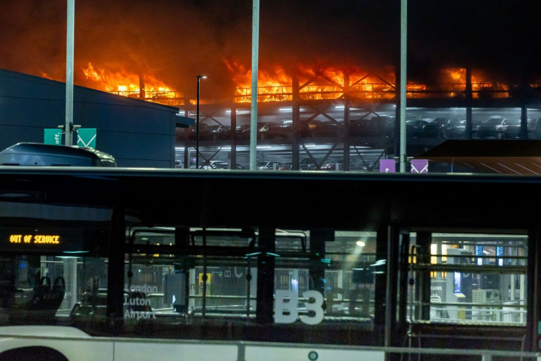 Luton airport car park fire, Luton, Bedfordshire, UK - 10 Oct 2023