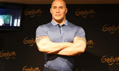 Inauguration de la statue de cire de Dwayne Johnson au Musée Grévin à Paris