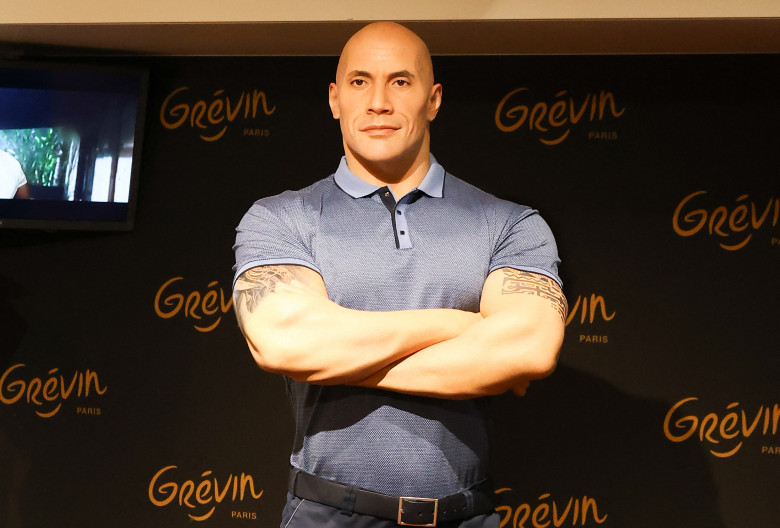 Inauguration de la statue de cire de Dwayne Johnson au Musée Grévin à Paris