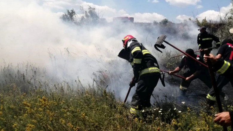 Incendiu vegetație Botoșani/ Foto: ISU Botoșani