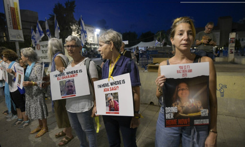 Protest of relatives captured by Hamas in Tel Aviv, Israel - 01 Nov 2023