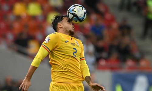 Andrei Ratiu in meciul de fotbal dintre Romania si Kosovo, din cadrul preliminariilor Campionatului European 2024, desfa